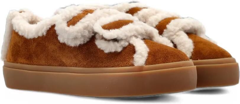 Inuikii Shearling Low sneakers met klittenband Bruin