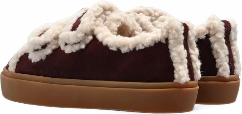 Inuikii Shearling Low sneakers met klittenband Rood - Foto 3