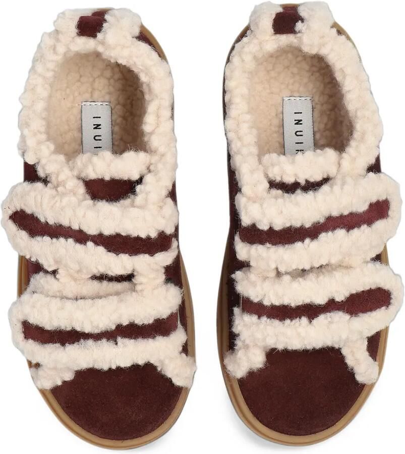 Inuikii Shearling Low sneakers met klittenband Rood - Foto 2