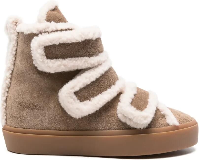 Inuikii Lammy enkellaarzen met klittenband Beige