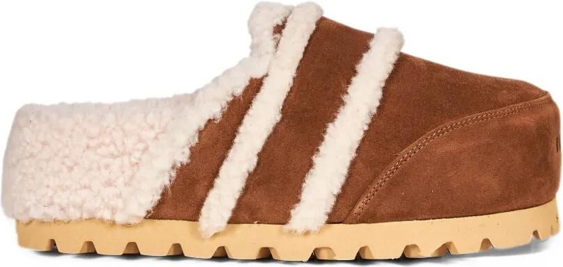 Inuikii shearling-trim suede mules Bruin