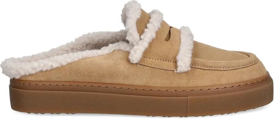 Inuikii Slippers met fleece afwerking Beige
