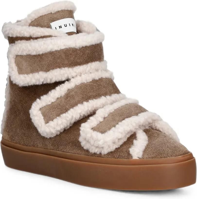 Inuikii Sneakers met klittenband en lammy afwerking Bruin - Foto 3