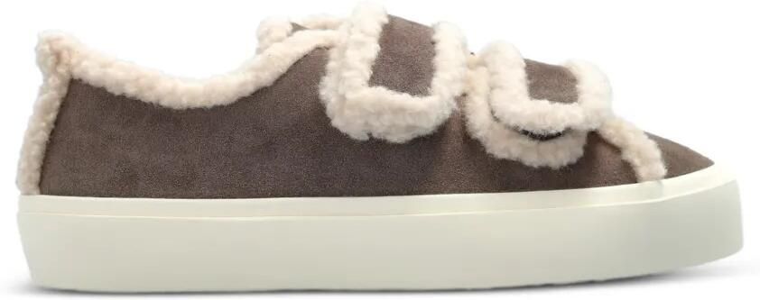 Inuikii Sneakers met klittenband en lammy afwerking Bruin