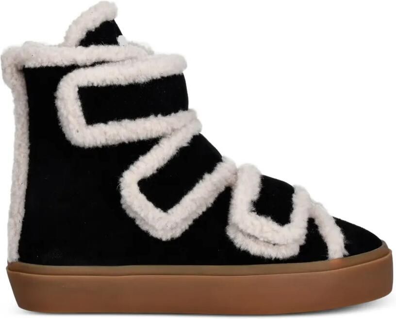 Inuikii Sneakers met klittenband en lammy afwerking Zwart