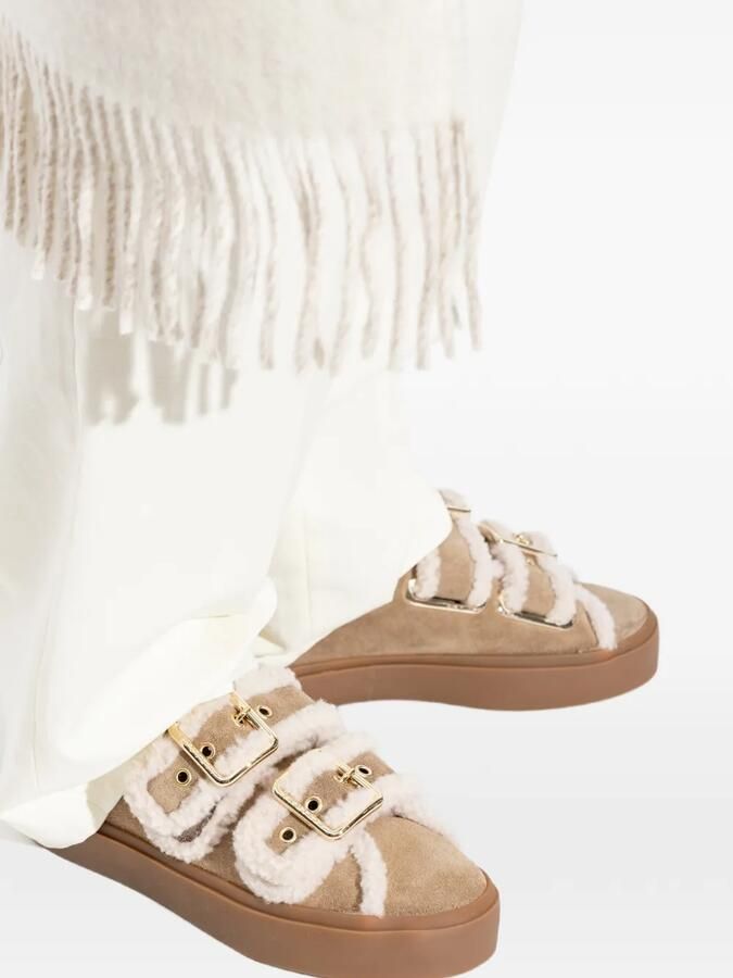 Inuikii Sneakers met lammy afwerking en gesp Bruin - Foto 2