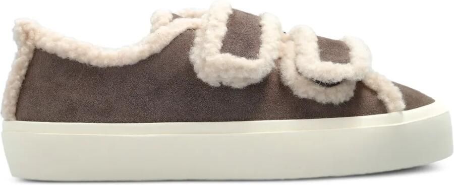 Inuikii Sneakers met lammy afwerking en klittenband Grijs
