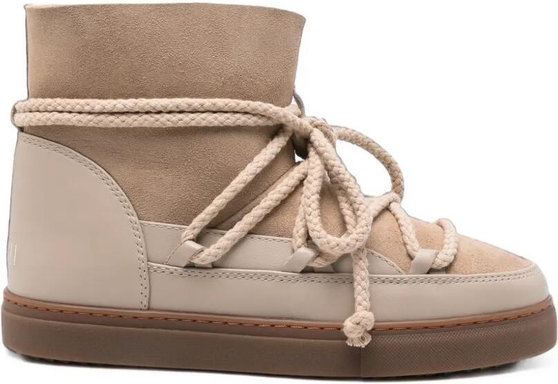 Inuikii Suède veterlaarzen Beige