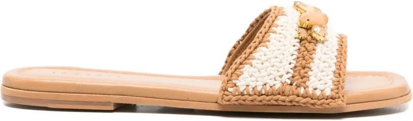 Inuikii Woven Cali sandalen verfraaid met kristallen Bruin