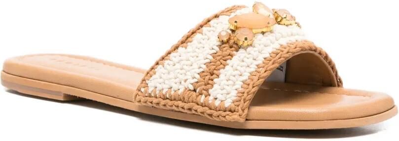 Inuikii Woven Cali sandalen verfraaid met kristallen Bruin - Foto 4