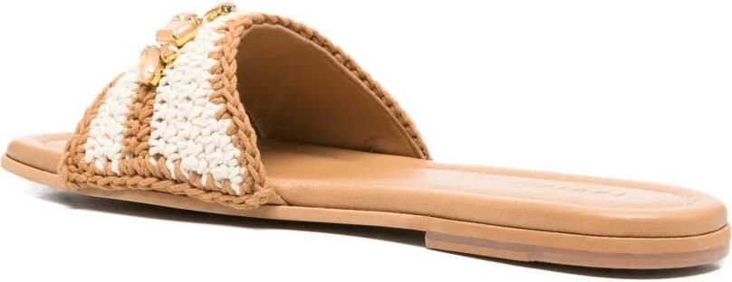 Inuikii Woven Cali sandalen verfraaid met kristallen Bruin - Foto 3