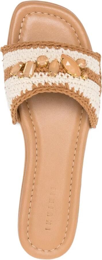 Inuikii Woven Cali sandalen verfraaid met kristallen Bruin - Foto 2