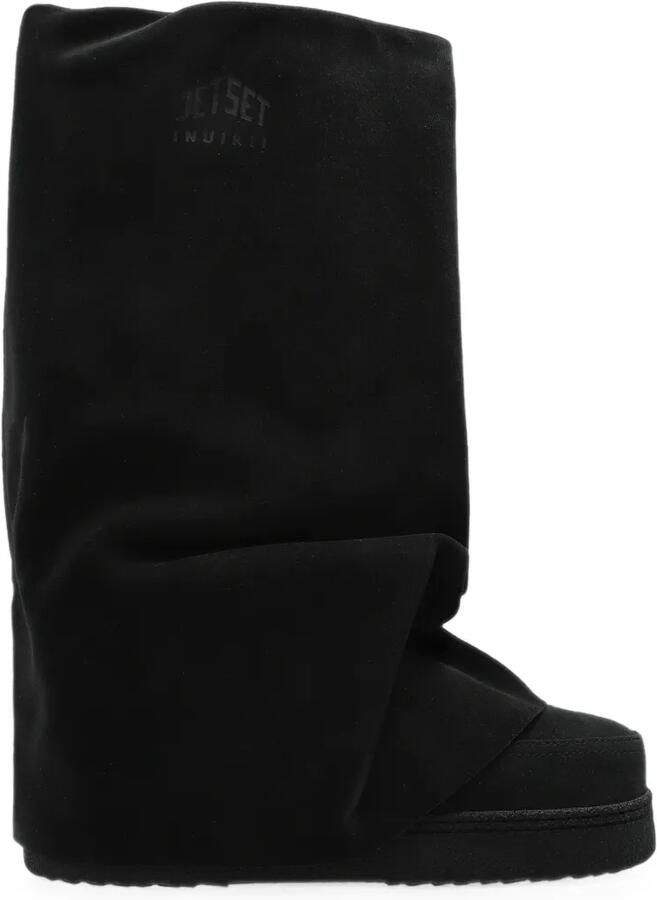 Inuikii x Jetset Drape High halfhoge laarzen Zwart