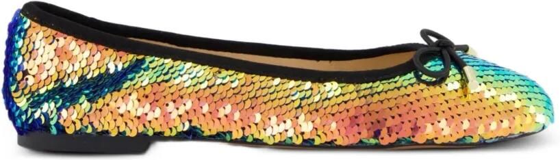 INUOVO Ballerina's met pailletten Goud