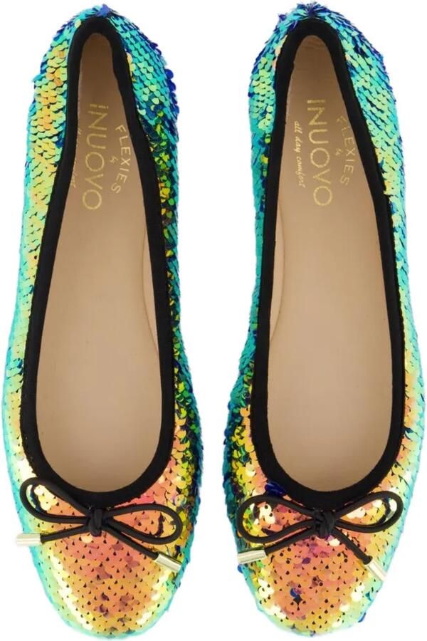INUOVO Ballerina's met pailletten Goud - Foto 3