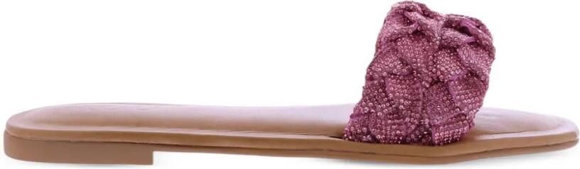 INUOVO Gevlochten sandalen verfraaid met kristallen Roze