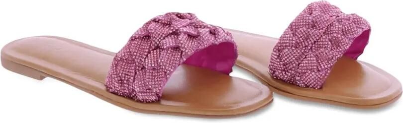 INUOVO Gevlochten sandalen verfraaid met kristallen Roze - Foto 4