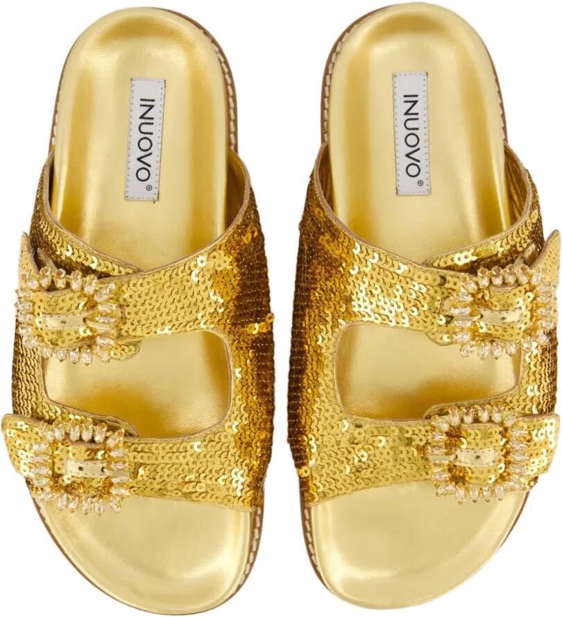 INUOVO Platte sandalen met gesp verfraaid met pailletten Goud - Foto 2