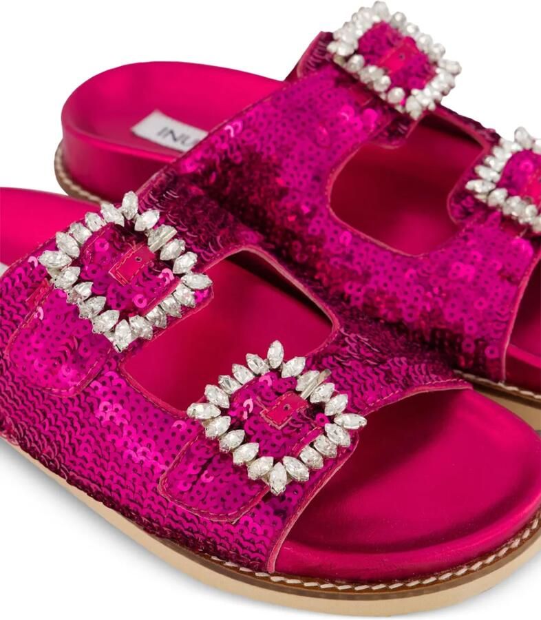 INUOVO Platte sandalen met pailletten en een gesp met kristallen Roze - Foto 2