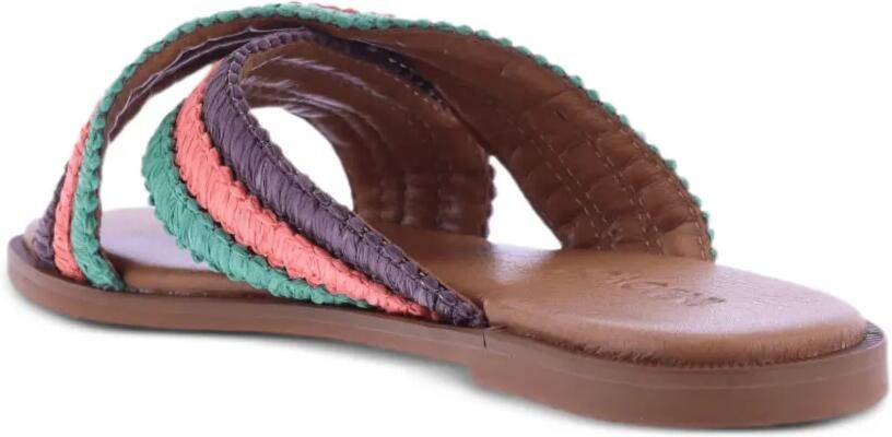 INUOVO Geweven sandalen met gekruiste bandjes Groen - Foto 2
