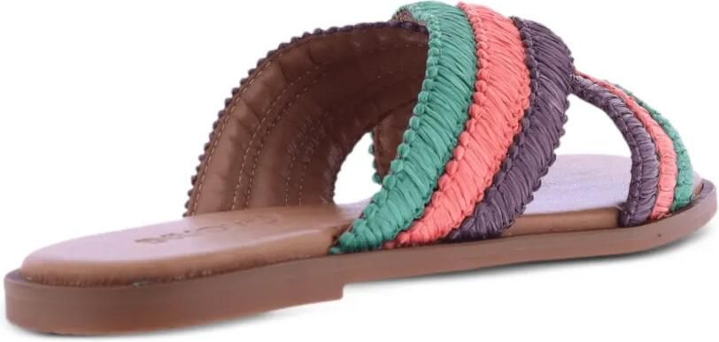 INUOVO Geweven sandalen met gekruiste bandjes Groen - Foto 3