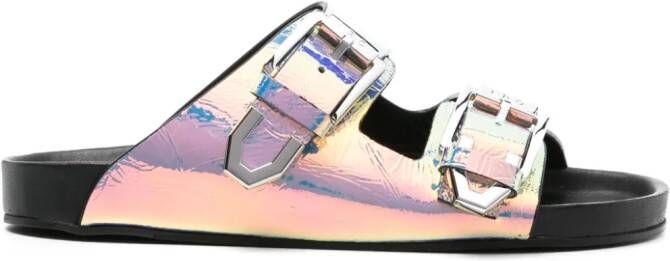 IRO Billie holografische slippers Blauw