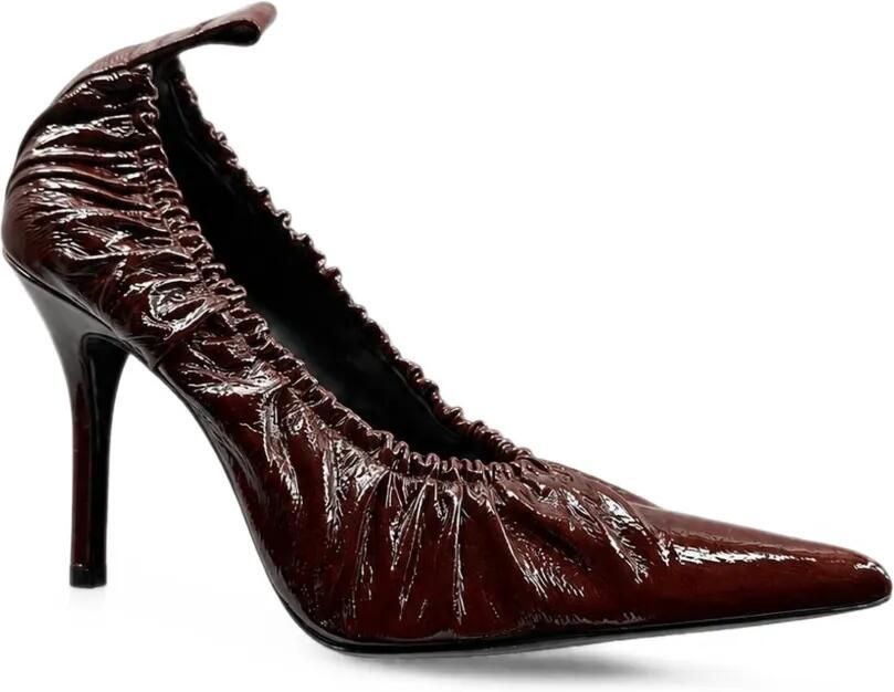 IRO Fronce ruched patent-leather pumps Bruin