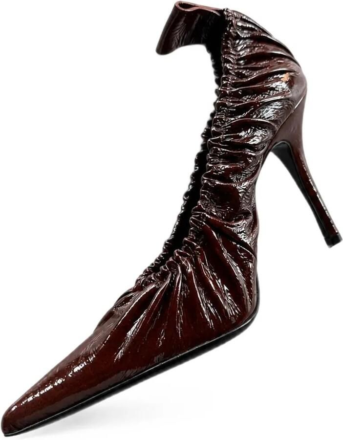 IRO Fronce ruched patent-leather pumps Bruin - Foto 2
