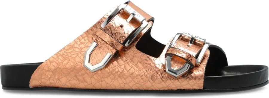 IRO Leren slippers Roze