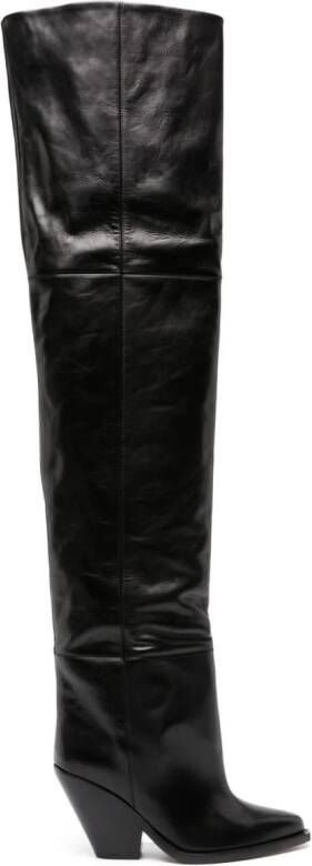 ISABEL MARANT 90 mm Lalex kniehoge laarzen Zwart