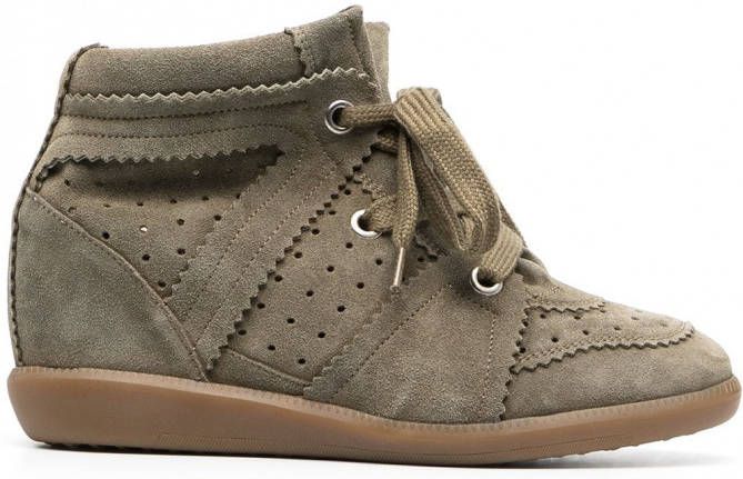 ISABEL MARANT Bobby sneakers met sleehak Groen