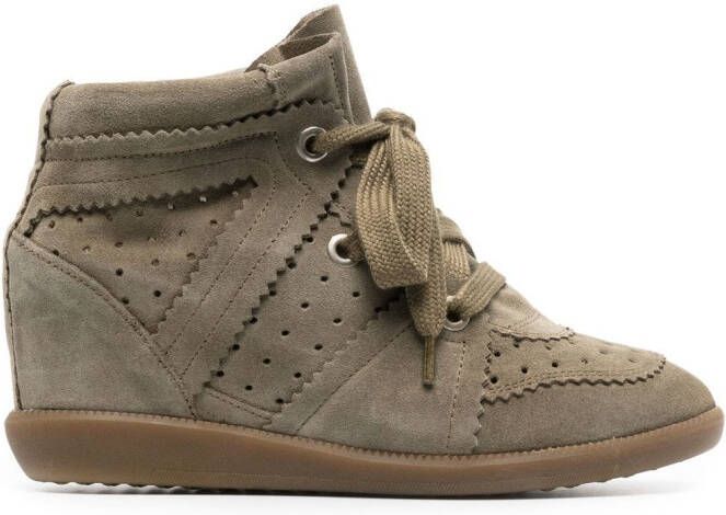 ISABEL MARANT Bobby sneakers met sleehak Groen