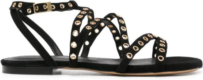 ISABEL MARANT eyelet-embellished suede sandals Zwart
