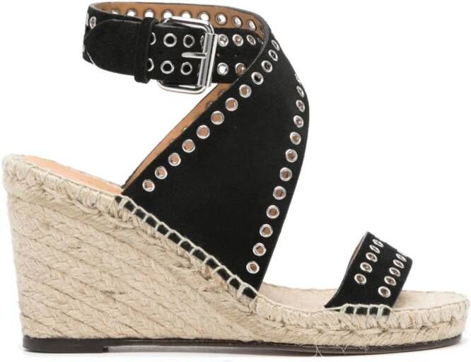 ISABEL MARANT Iriane 85 mm espadrilles met sleehak Zwart