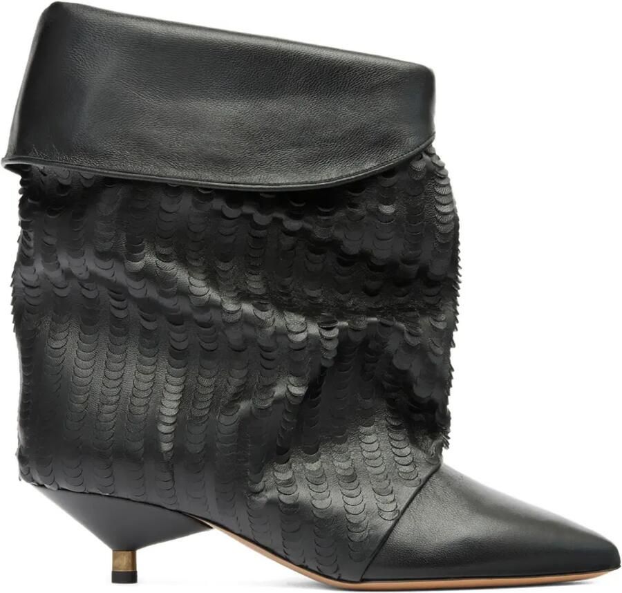 ISABEL MARANT 45 mm Edrik laarzen met puntige neus en reliëf Zwart