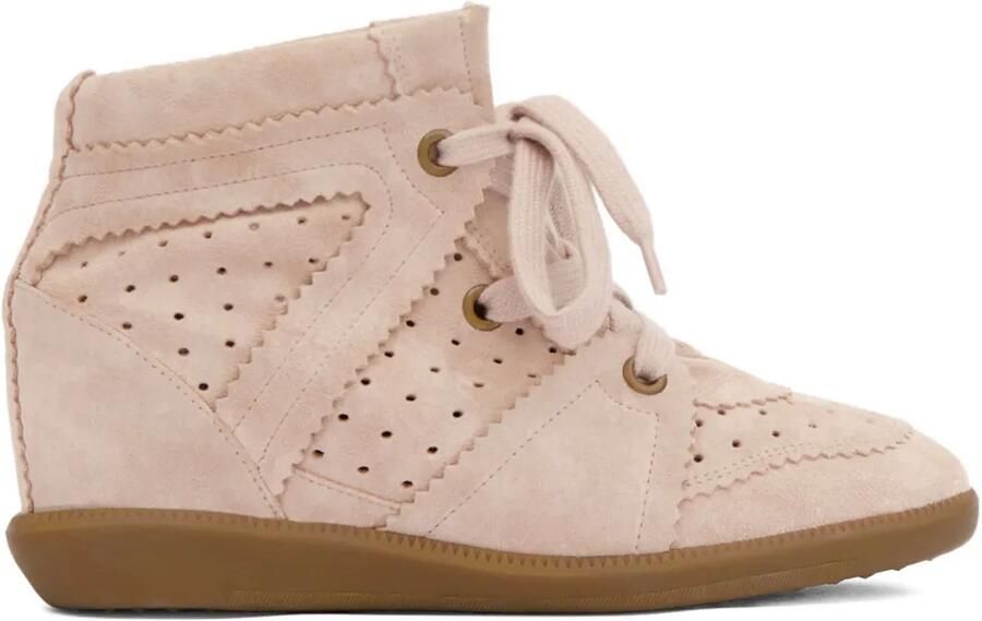 ISABEL MARANT 50 mm Bobby gewelfde sneakers met geperforeerde details Roze