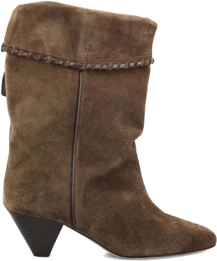 ISABEL MARANT 55 mm Dalby suède laarzen met gevlochten kwastje Bruin