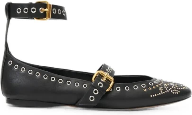 ISABEL MARANT Ballerina's met studs en ringlets Zwart