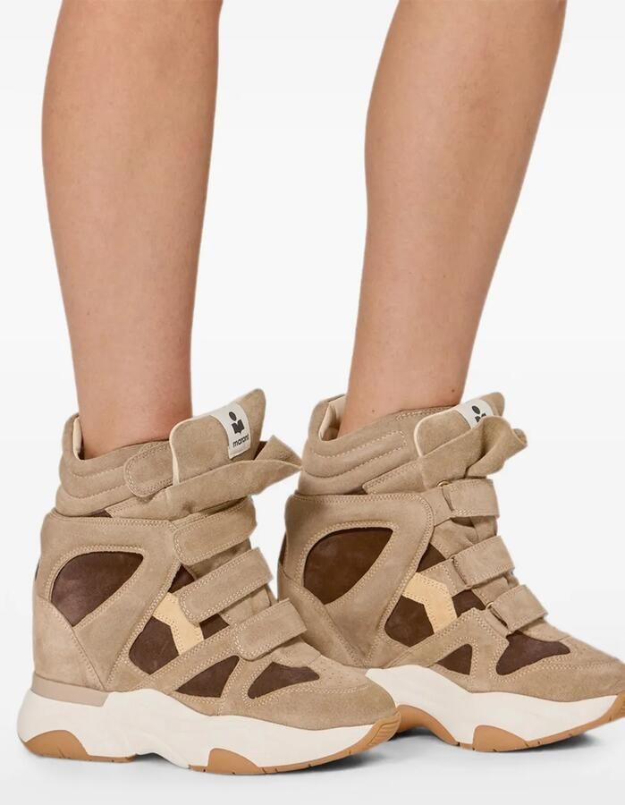 ISABEL MARANT Balskee suède sneakers met sleehak Beige - Foto 3