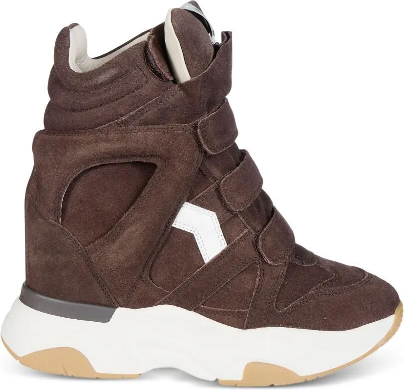 ISABEL MARANT Balskee suède sneakers met sleehak Bruin