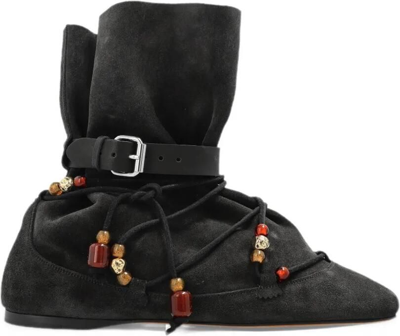 ISABEL MARANT bead-embellished buckled boots Zwart
