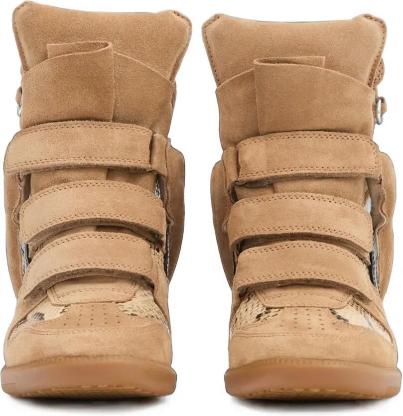 ISABEL MARANT Bekett leren sneakers met sleehak en python-effect Beige - Foto 2