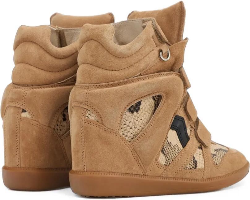 ISABEL MARANT Bekett leren sneakers met sleehak en python-effect Beige - Foto 5