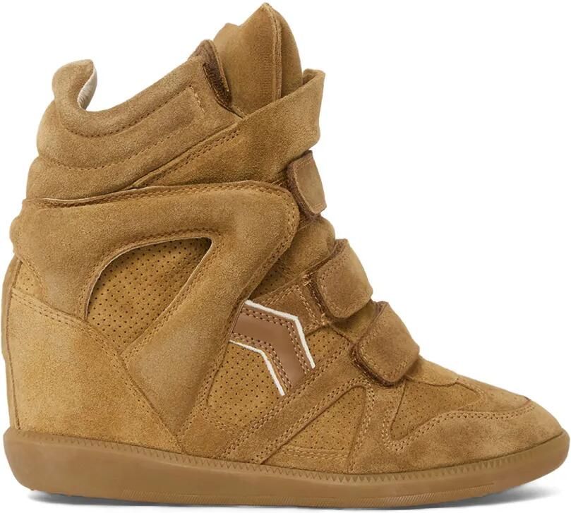ISABEL MARANT Bekett suède sneakers met klittenband Bruin