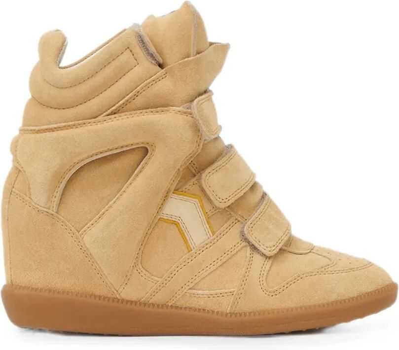ISABEL MARANT Bekett suède sneakers met sleehak Beige