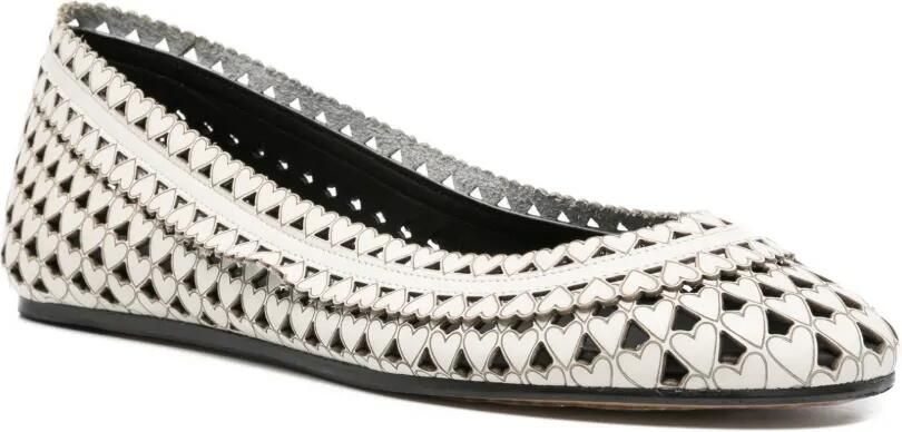 ISABEL MARANT Belni leren ballerina's Wit