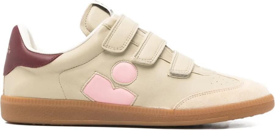 ISABEL MARANT Beth sneakers met klittenband en logo Beige