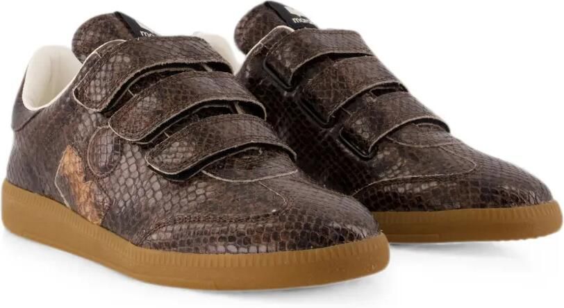 ISABEL MARANT Beth sneakers met klittenband en slangen-effect Bruin - Foto 2