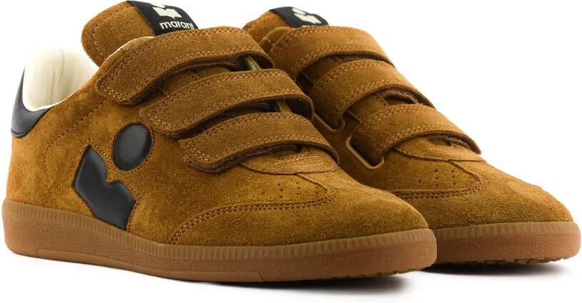 ISABEL MARANT Beth suède sneakers met klittenband Bruin - Foto 5