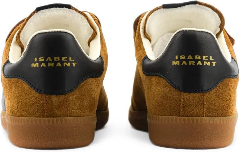 ISABEL MARANT Beth suède sneakers met klittenband Bruin - Foto 4